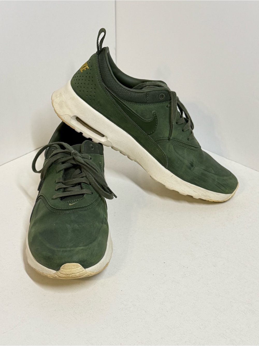 Nike Women’s Air Max Thea Premium Dark Green Low-Top Sneakers with White Sole